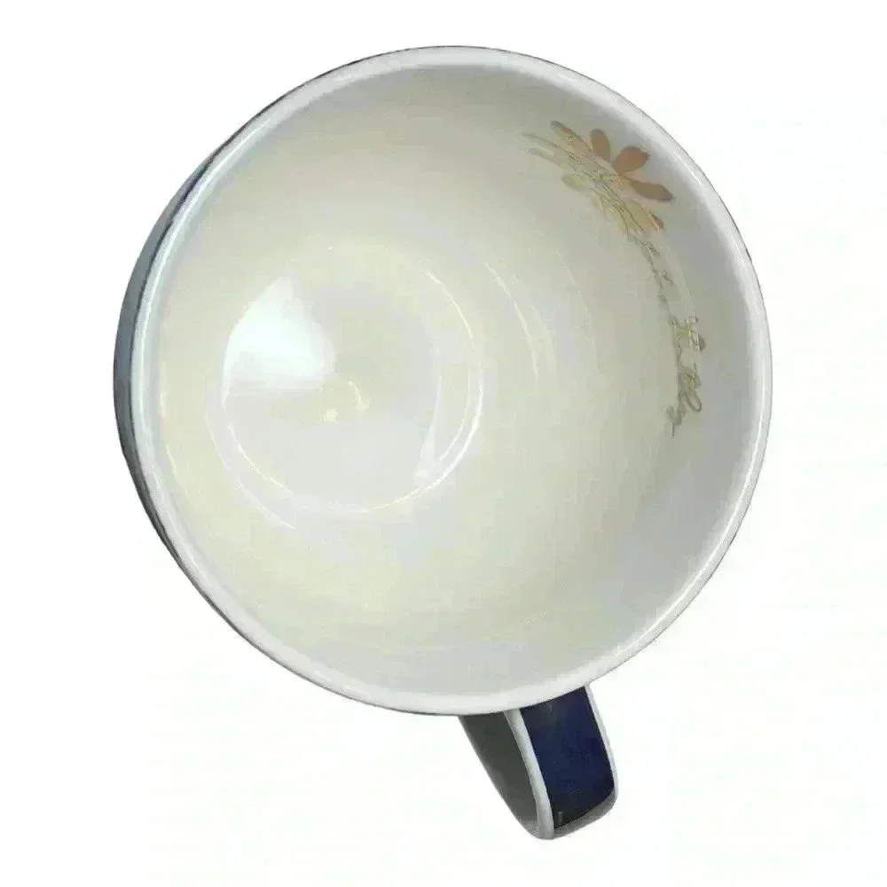 Lilly Pulitzer Ceramic 12oz Preowned Mug Blue,Green and Purple  Bronze Handle